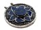 The Bead Chest Lapis-Inlaid Afghan Tribal Pendant 56x62mm Afghanistan Blue Round White Metal Large Hole